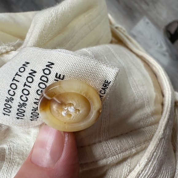 FRNCH Paris Millena Paper Bag Waist Shorts Sz L Cream Cotton NWT - Picture 14 of 14